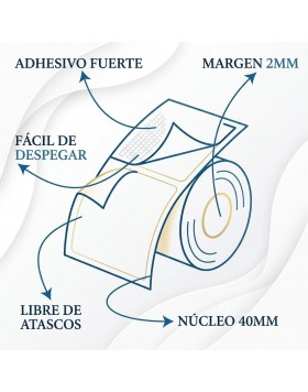 Thermal labels roll size 40x25mm (1000 labels/roll)